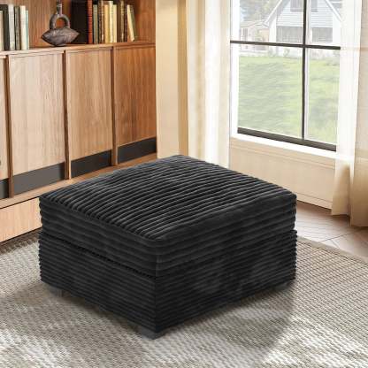 Living Room Modular Couch Ottoman, 1 Wale Plush Corduroy Fabric