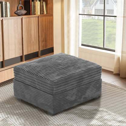Living Room Modular Couch Ottoman, 1 Wale Plush Corduroy Fabric