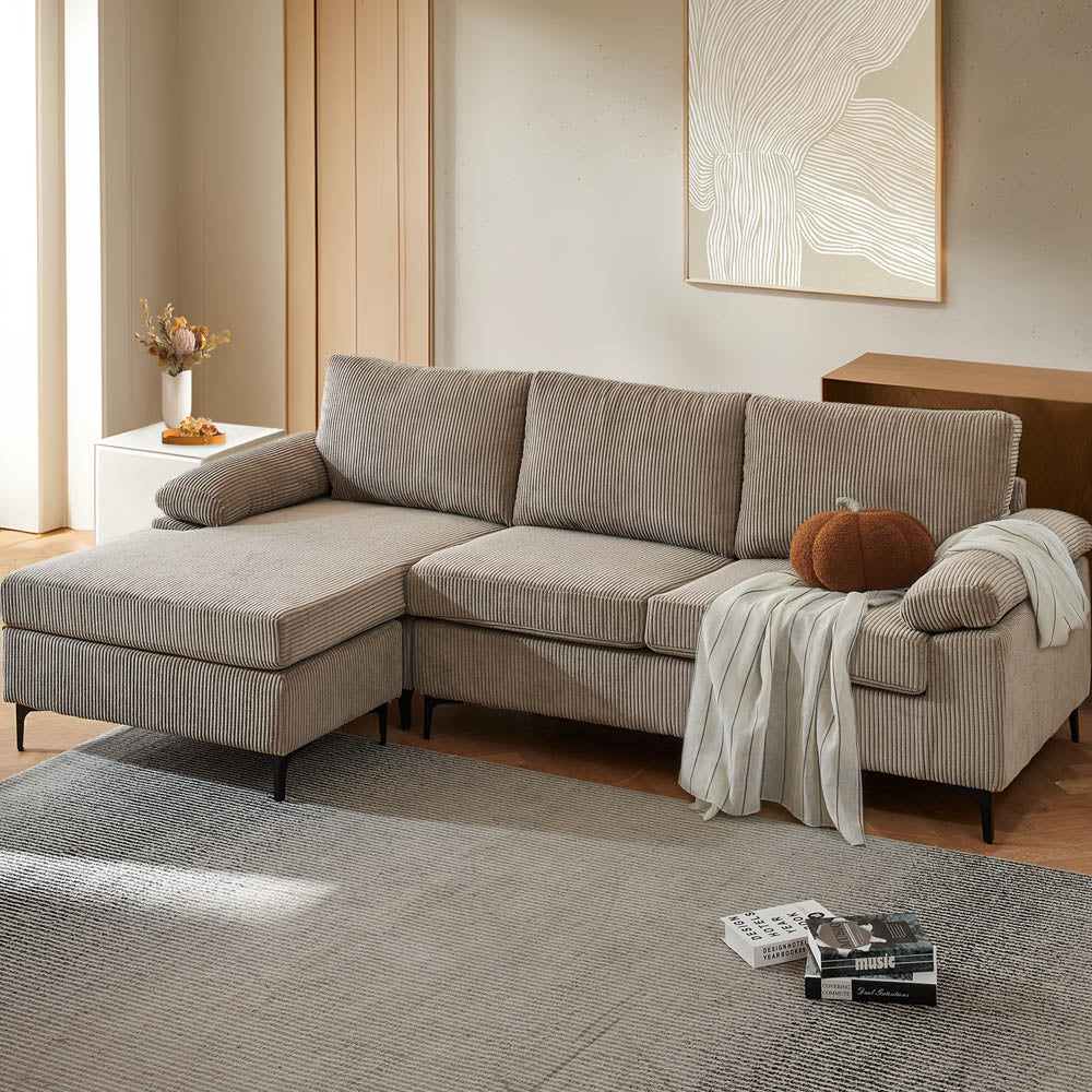 Living Room Sofa Reversible Chaise 100.40" Wide with Ottoman