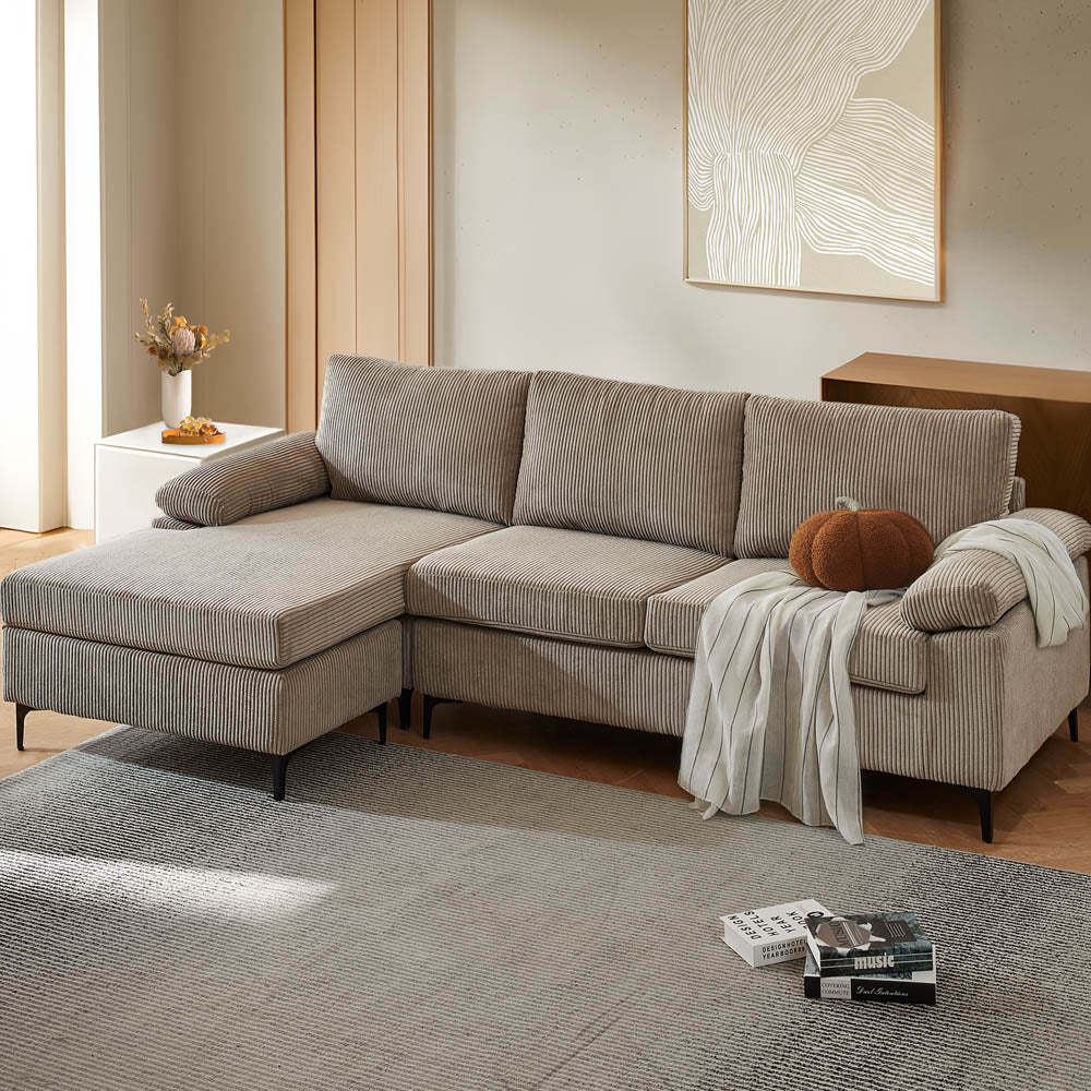 Living Room Sofa Reversible Chaise 100.40" Wide with Ottoman