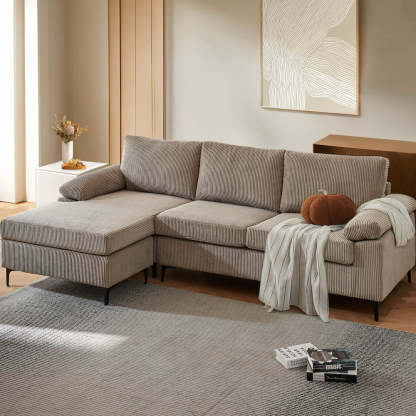 Living Room Sofa Reversible Chaise 100.40" Wide with Ottoman