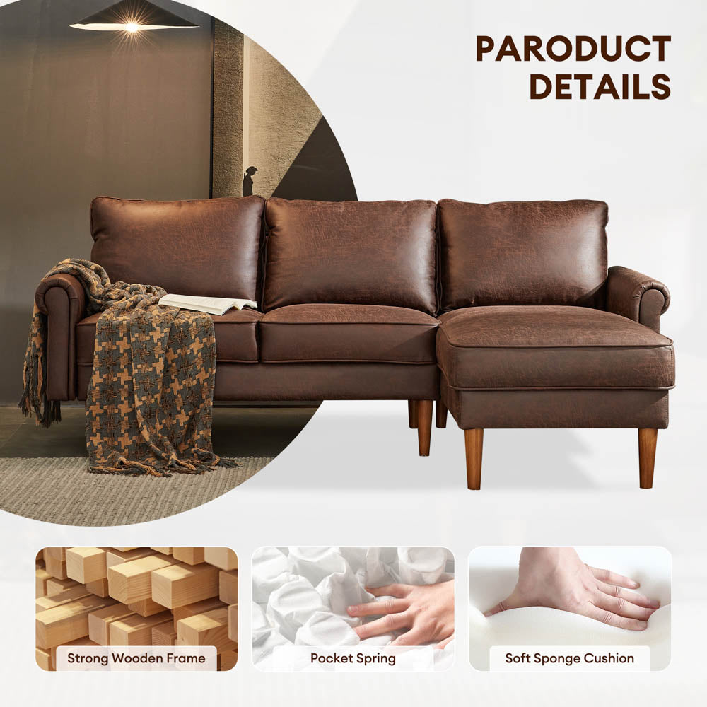 Living Room 81.50" Wide Sectional Chaise Sofa, L-Shaped Couch