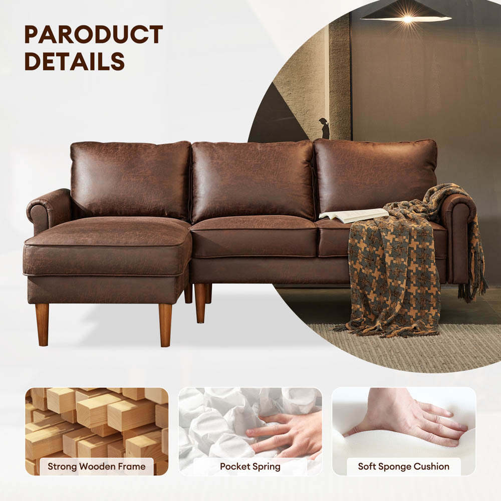 Living Room 81.50" Wide Sectional Chaise Sofa, L-Shaped Couch