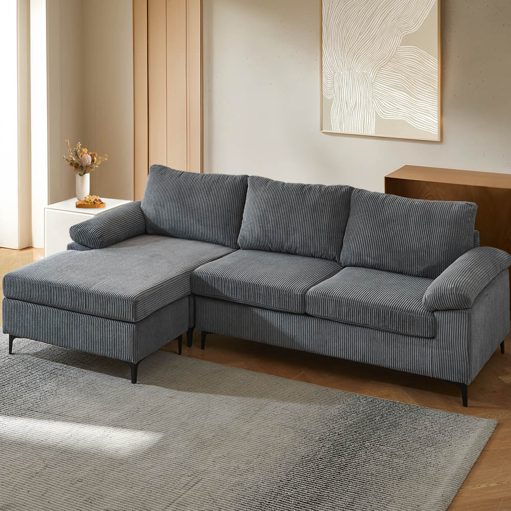 Living Room Sofa Reversible Chaise 100.40" Wide with Ottoman