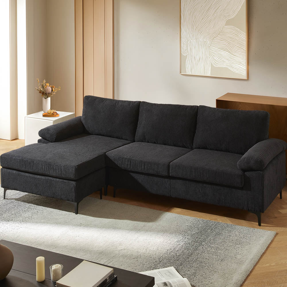 Living Room Sofa Reversible Chaise 100.40" Wide with Ottoman