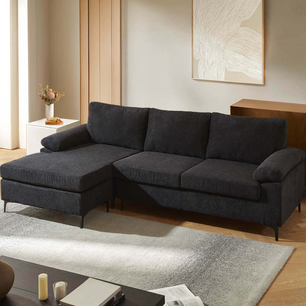 Living Room Sofa Reversible Chaise 100.40" Wide with Ottoman