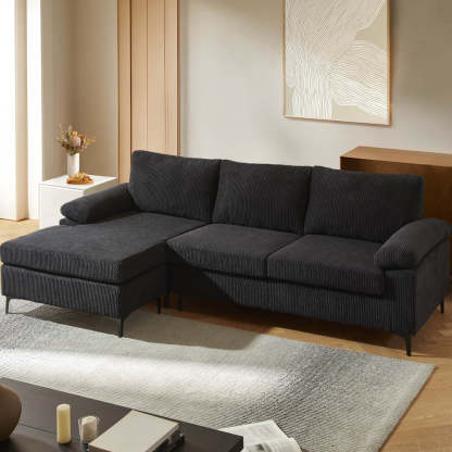 Living Room Sofa Reversible Chaise 100.40" Wide with Ottoman