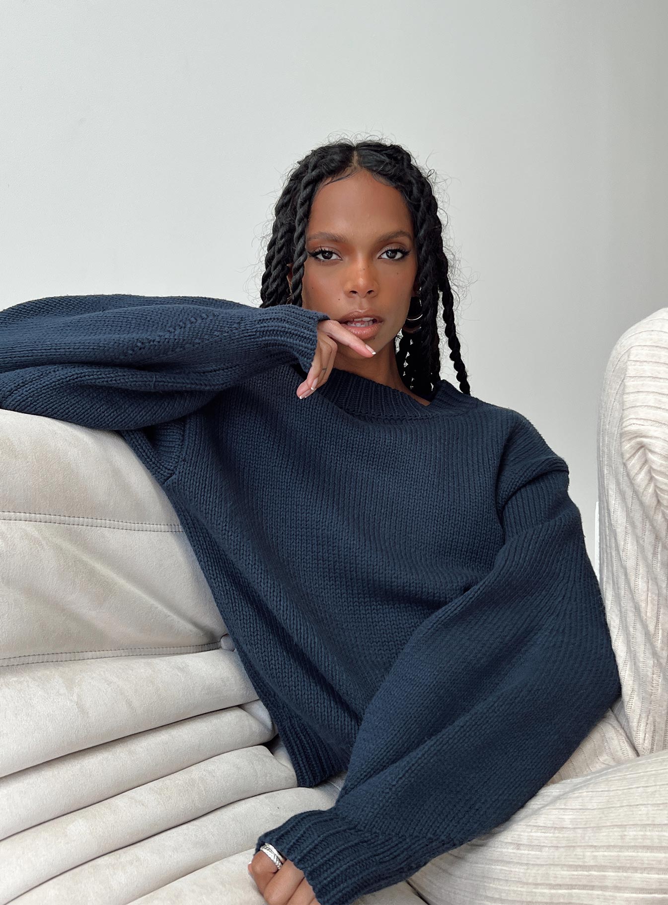 Harmony Knit Sweater Navy