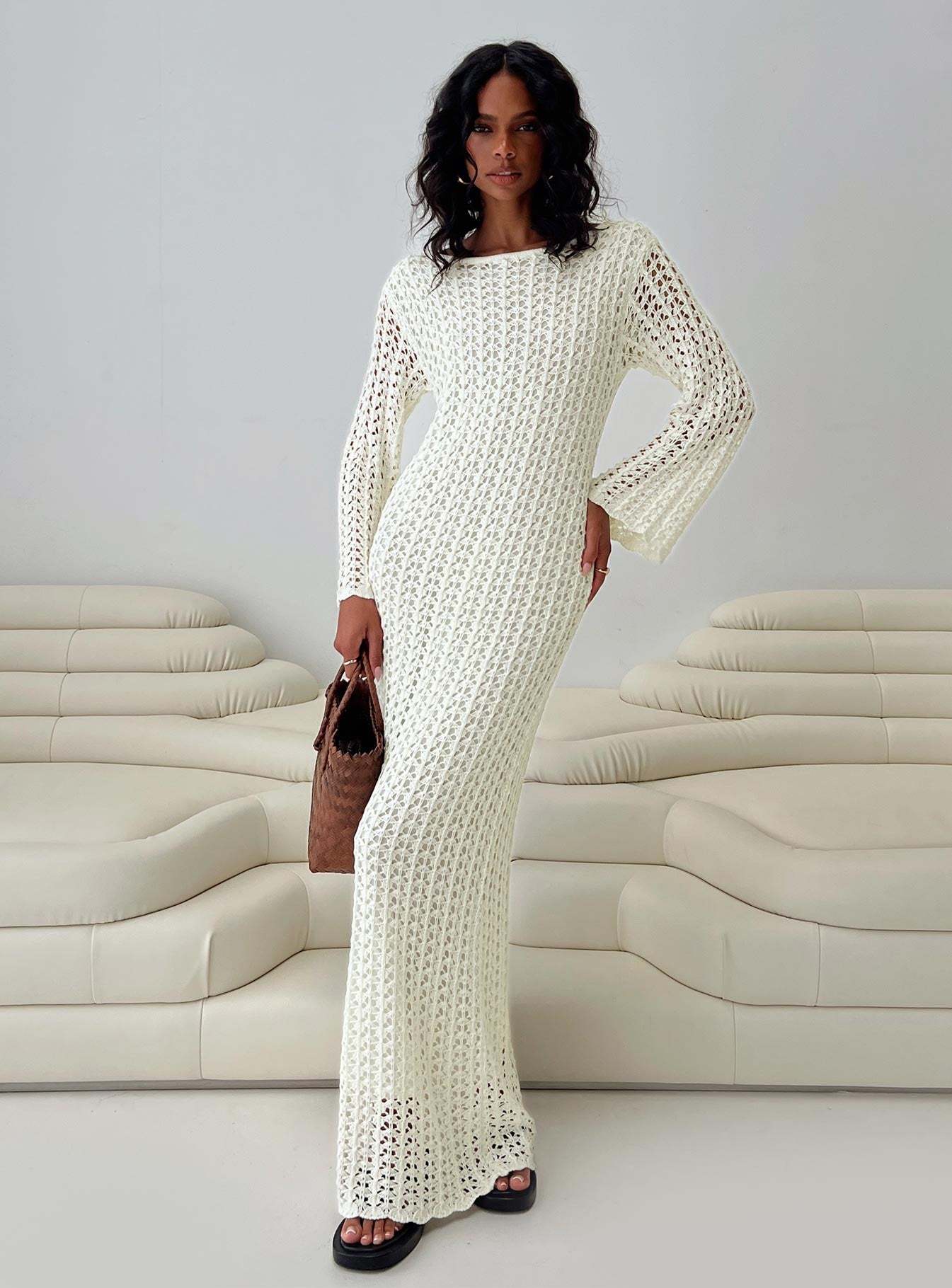 Westy Knit Maxi Dress Cream-Artabri