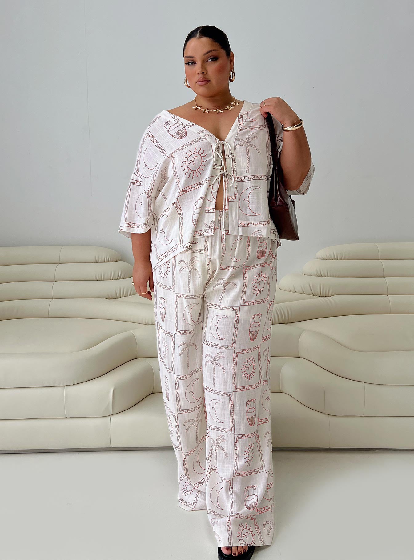 Sun Dream Pant Cream / Multi Curve-Artabri