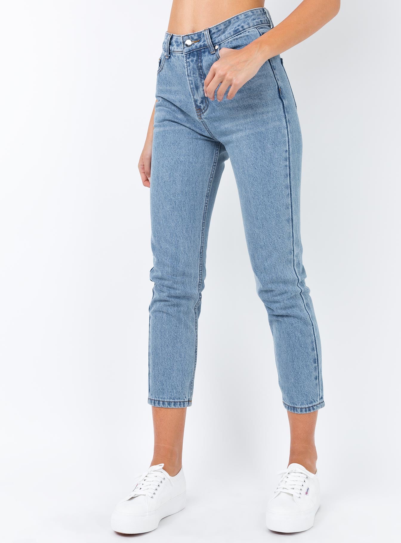 Gemini Mom Jeans Pale Blue-Artabri
