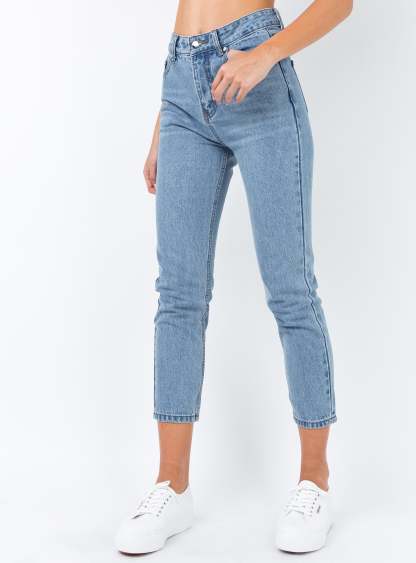 Gemini Mom Jeans Pale Blue-Artabri