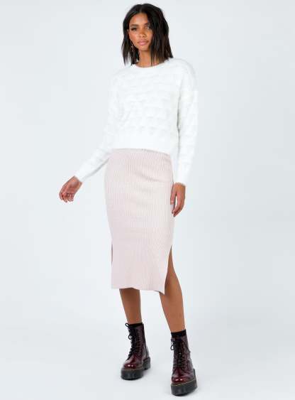 Zanna Midi Skirt Nude Pink-Artabri