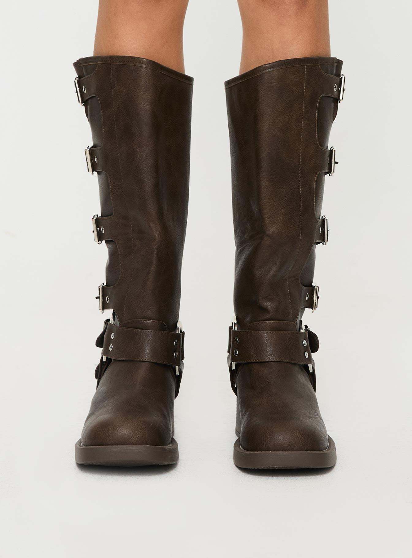 Buckle Down Boots Brown