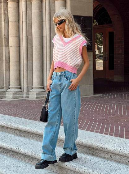 Ollie Straight Leg Jean Mid Wash Denim