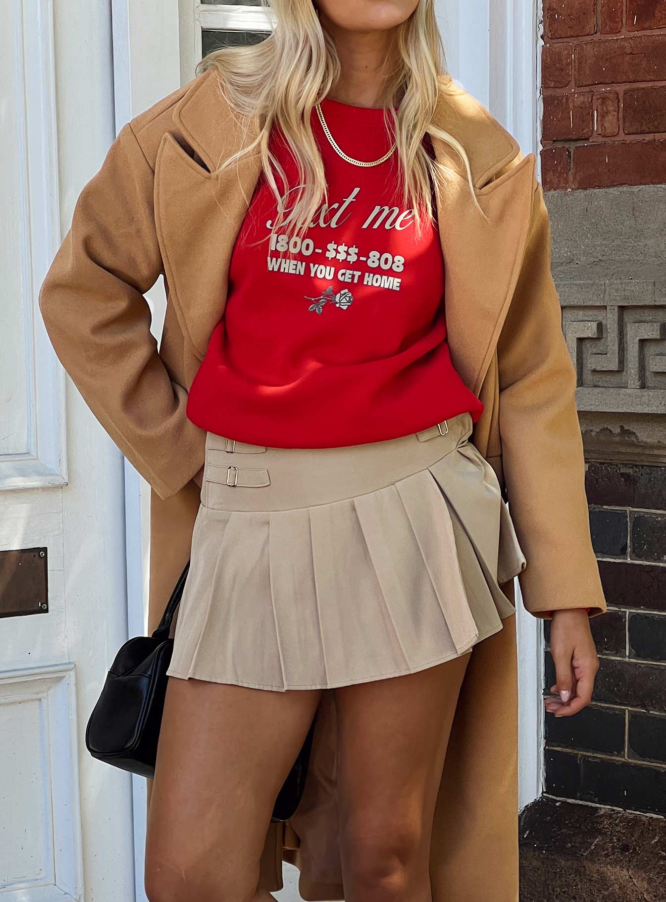 Cartwright Mini Skirt Beige-Artabri