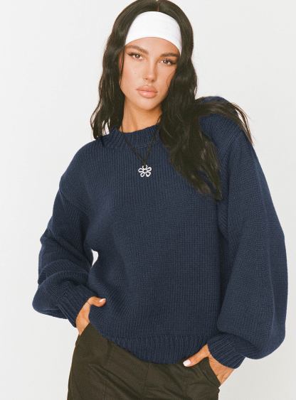 Harmony Knit Sweater Navy