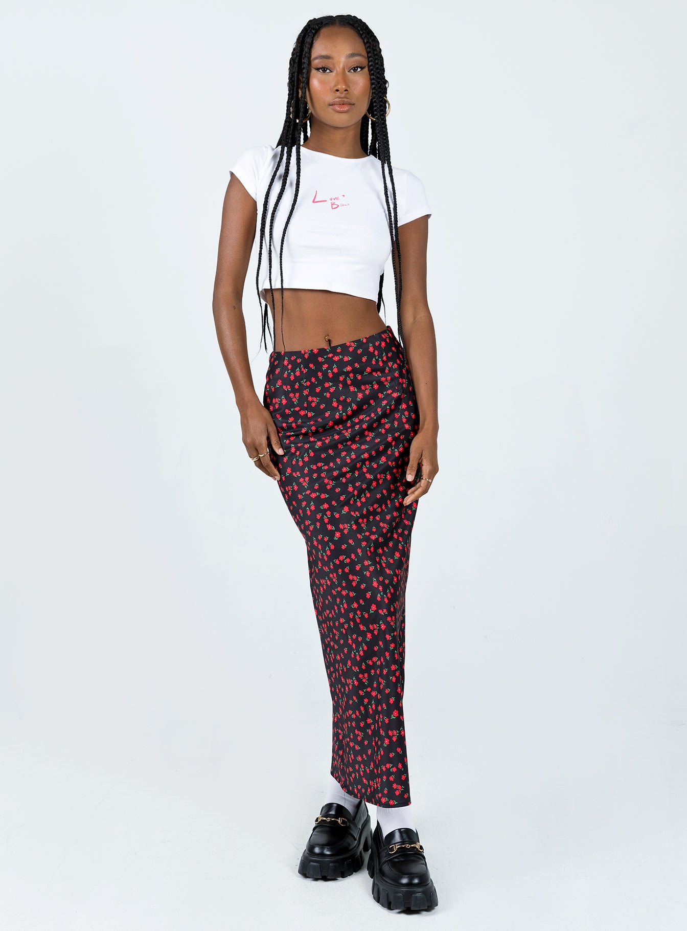 Jodie Maxi Skirt Black Floral-Artabri