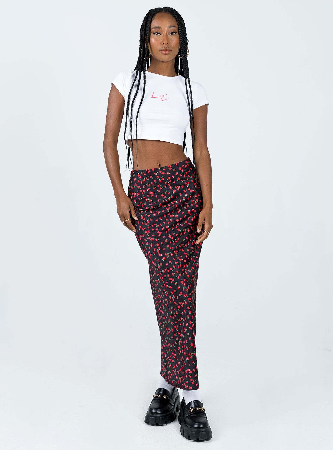 Jodie Maxi Skirt Black Floral-Artabri
