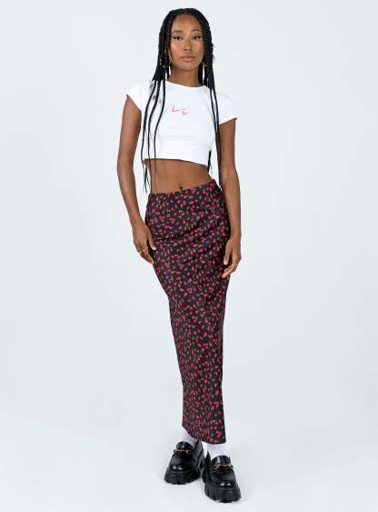 Jodie Maxi Skirt Black Floral-Artabri