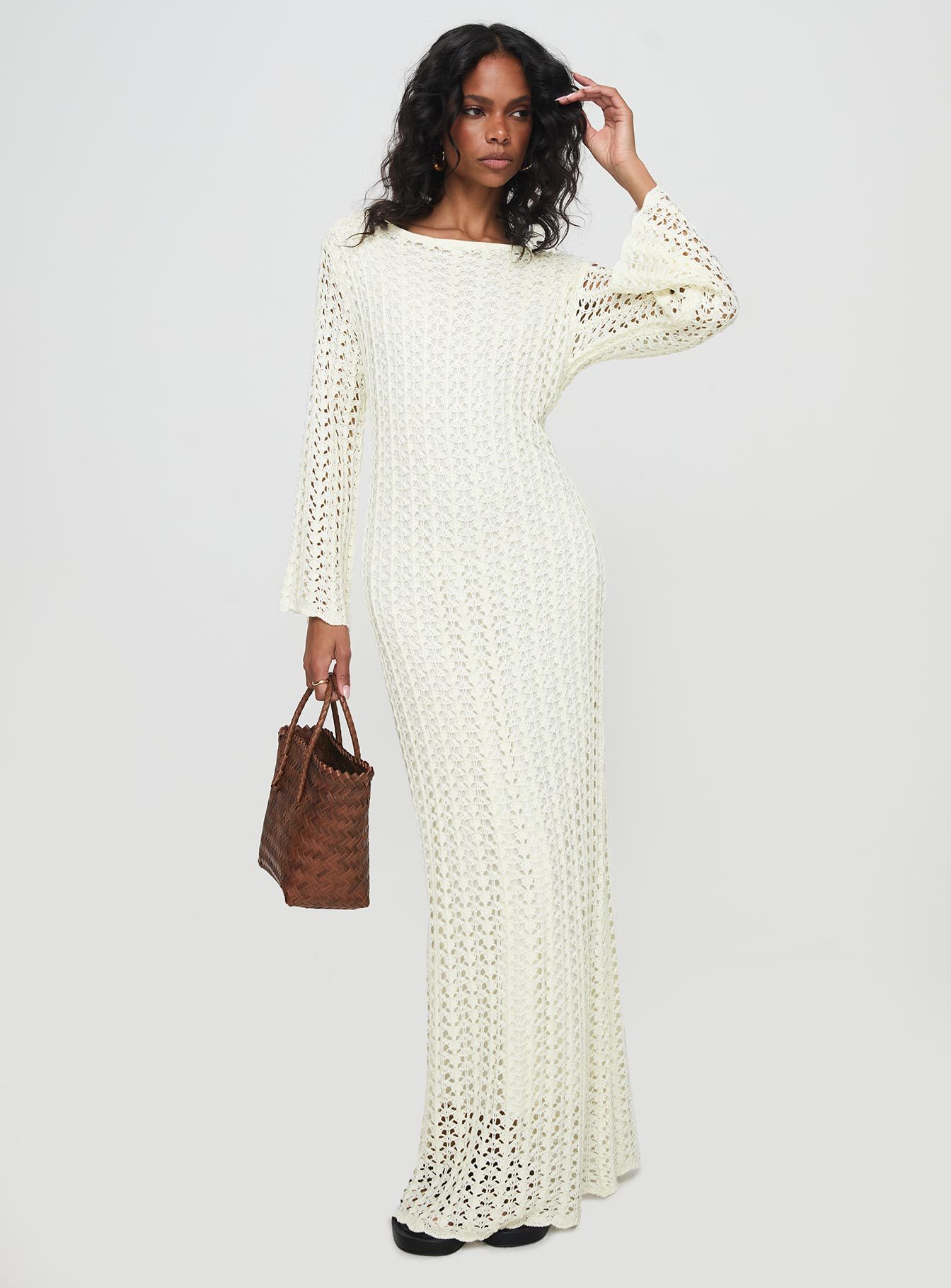 Westy Knit Maxi Dress Cream-Artabri