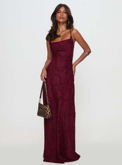 Celena Maxi Dress Burgundy
