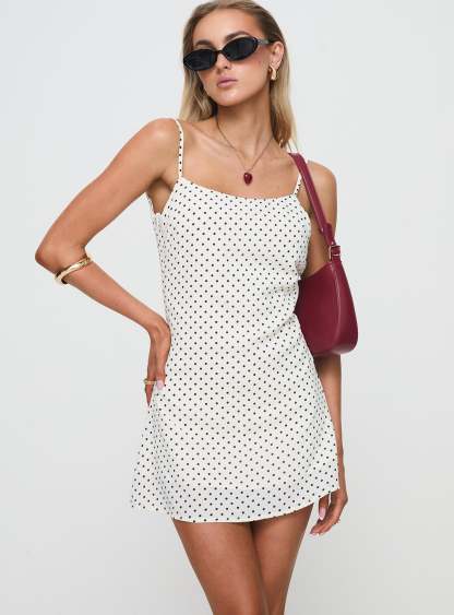 Cookie Mini Dress White Polka Dot