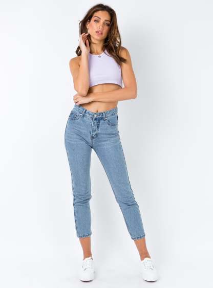 Gemini Mom Jeans Pale Blue-Artabri
