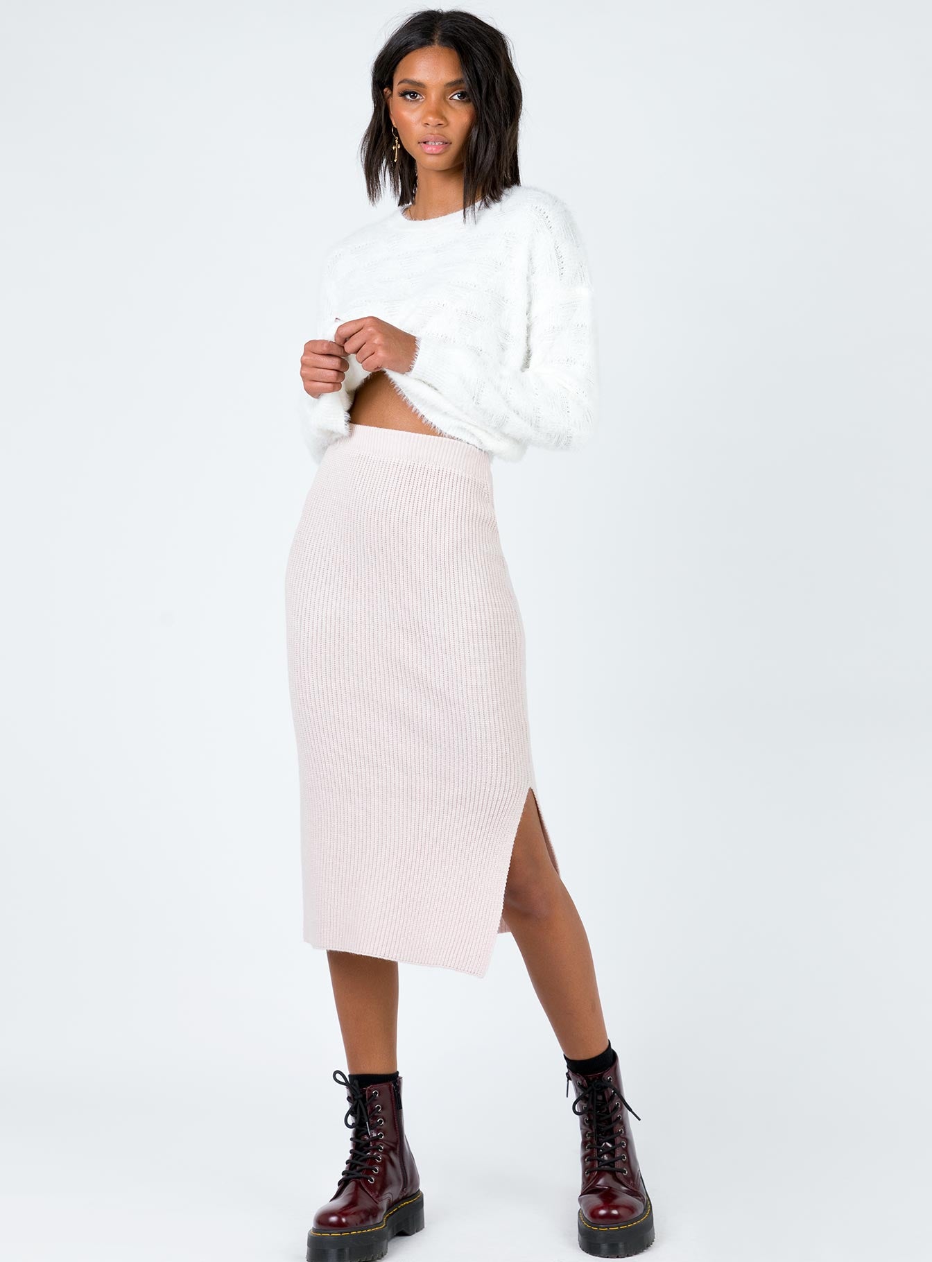 Zanna Midi Skirt Nude Pink-Artabri