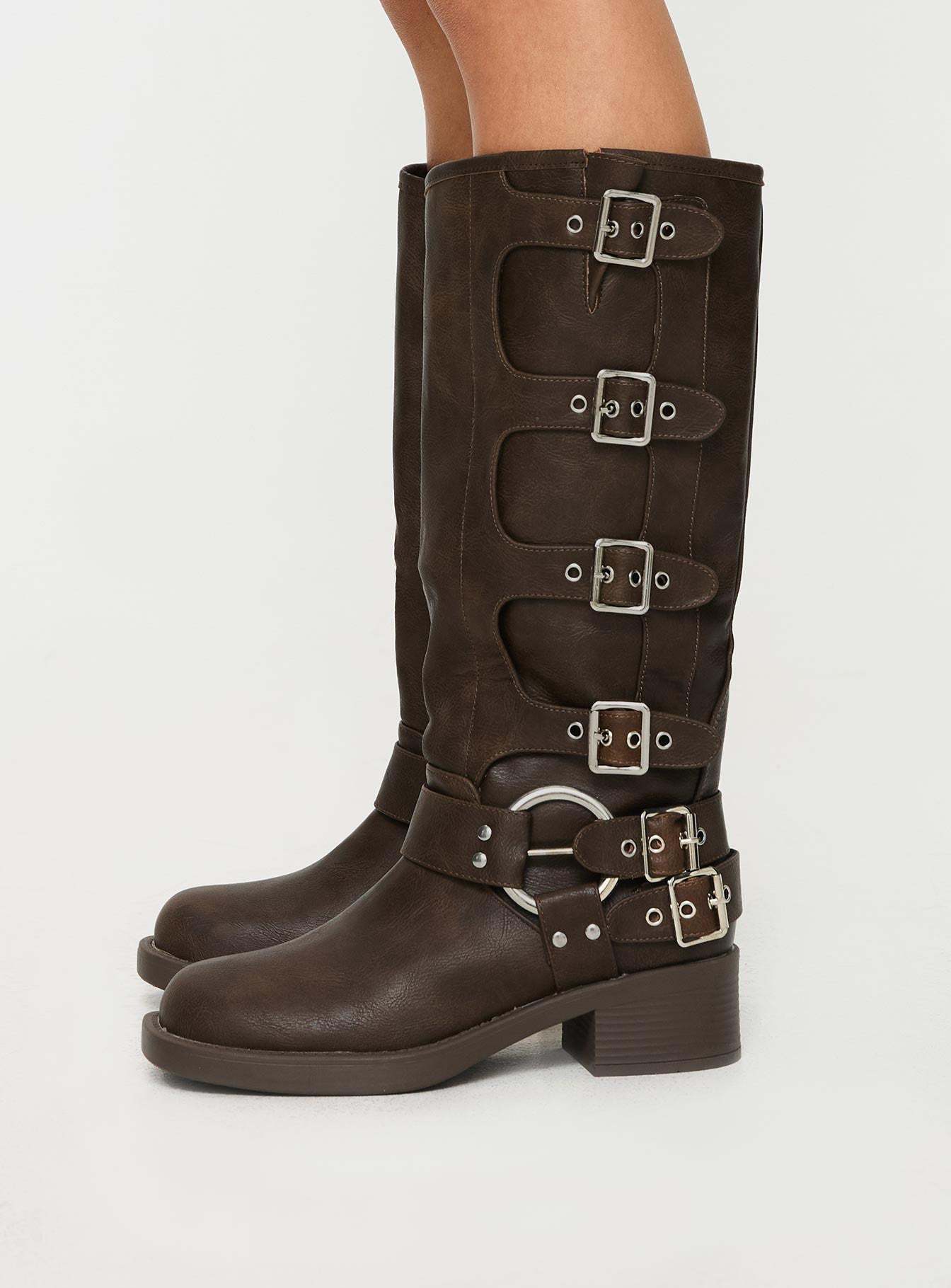 Buckle Down Boots Brown