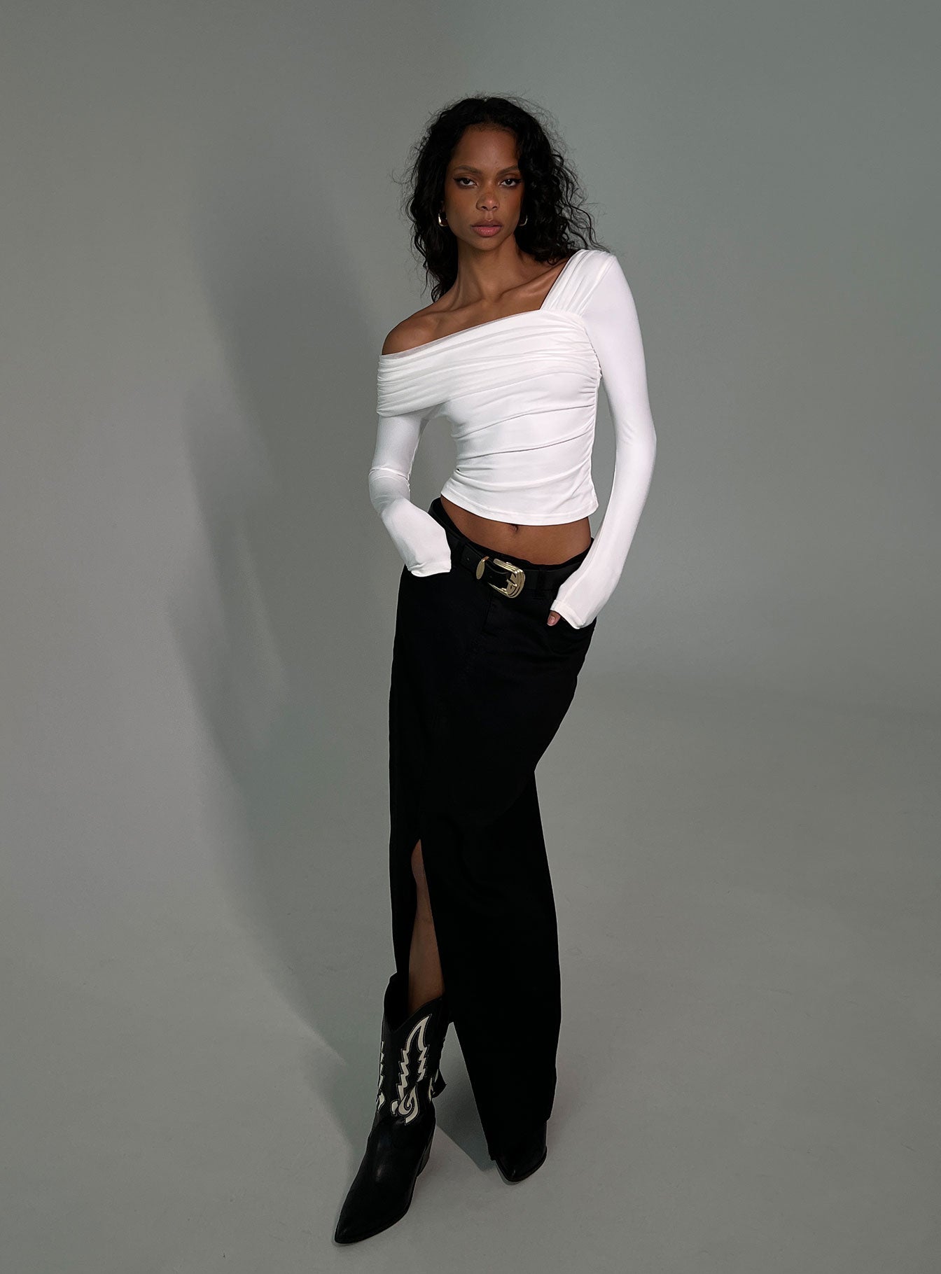 Lynsey Long Sleeve Top White