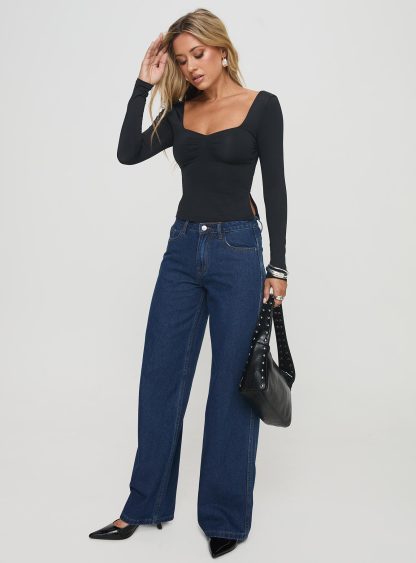 Rehna Long Sleeve Top Black