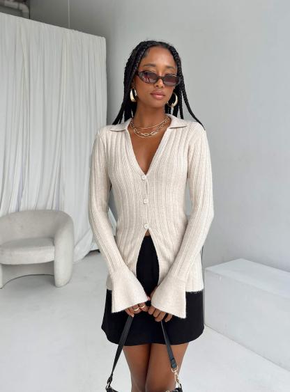 Beryl Long Sleeve Top Bone-Artabri