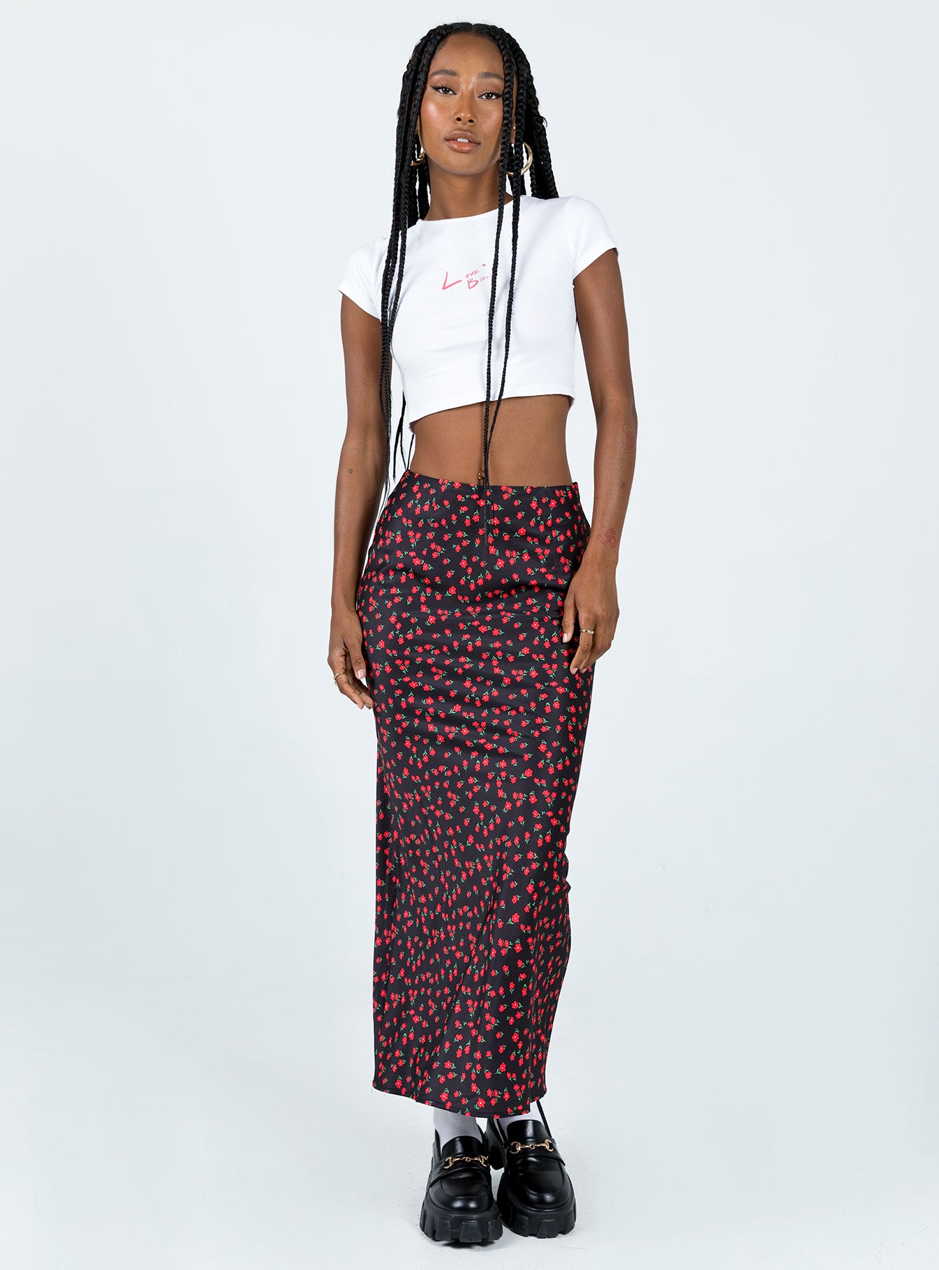 Jodie Maxi Skirt Black Floral-Artabri