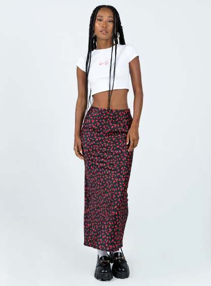 Jodie Maxi Skirt Black Floral-Artabri