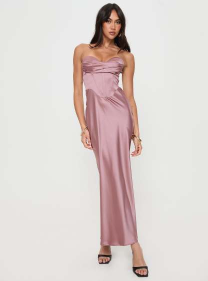 Yannick Strapless Maxi Dress Mocha