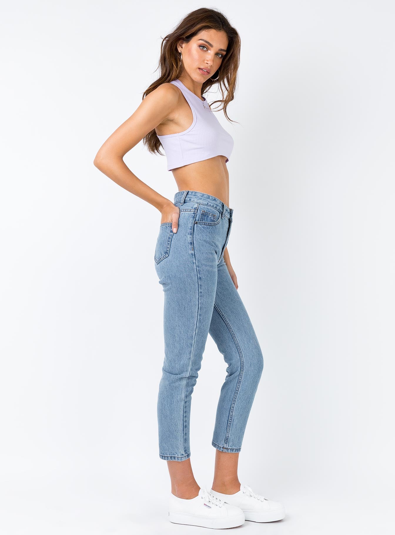 Gemini Mom Jeans Pale Blue-Artabri