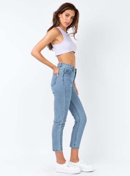 Gemini Mom Jeans Pale Blue-Artabri