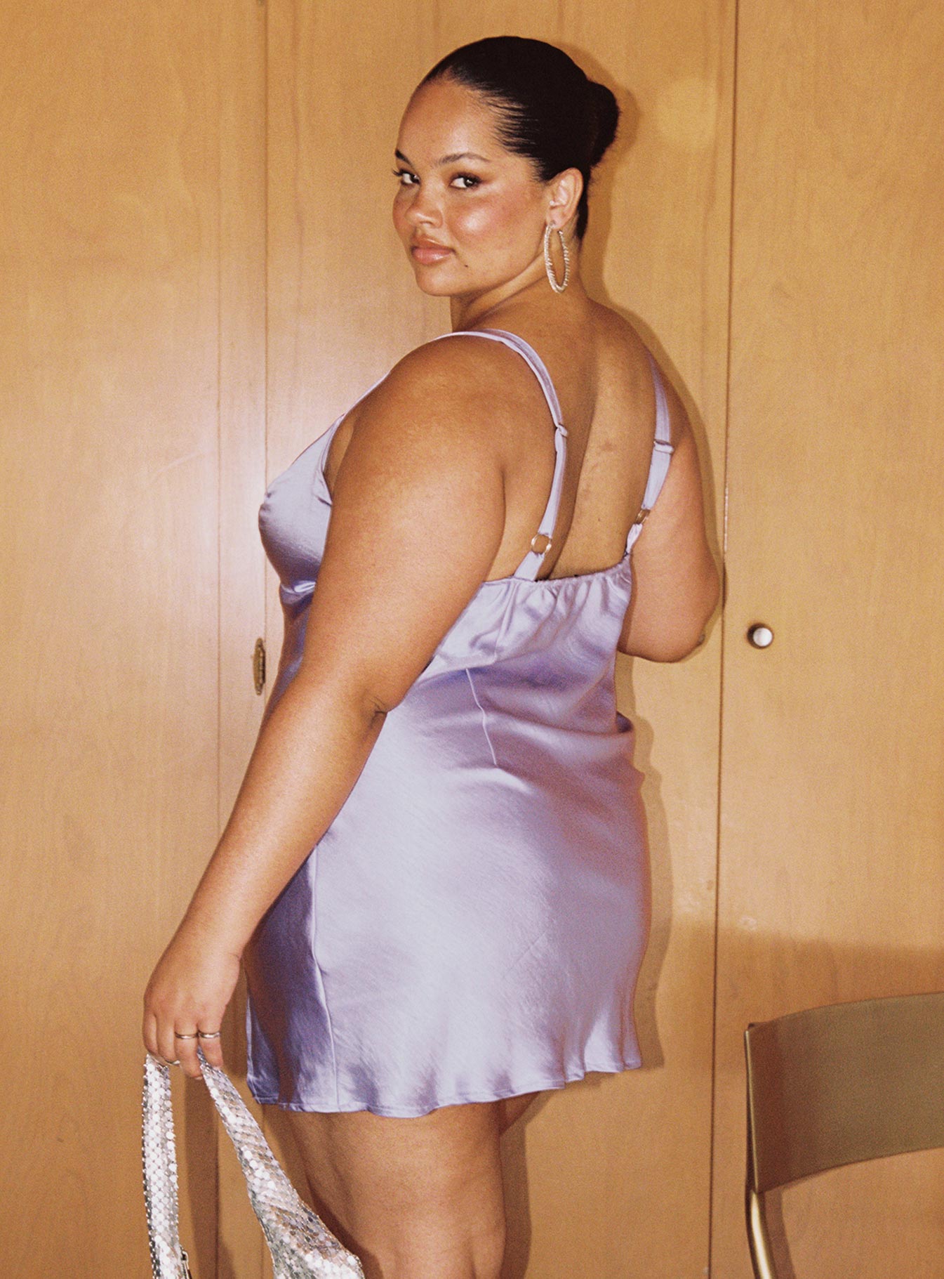 Star Shining Mini Dress Purple Curve
