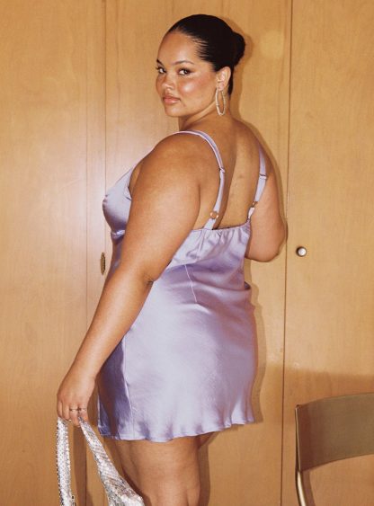 Star Shining Mini Dress Purple Curve