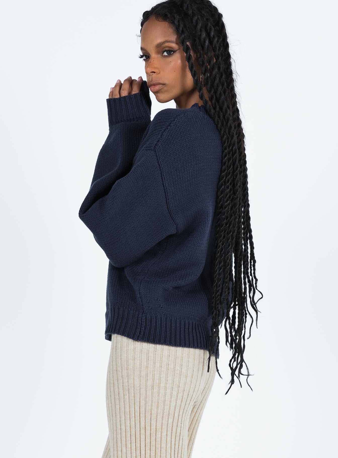Harmony Knit Sweater Navy