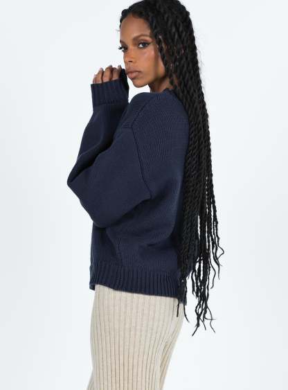 Harmony Knit Sweater Navy