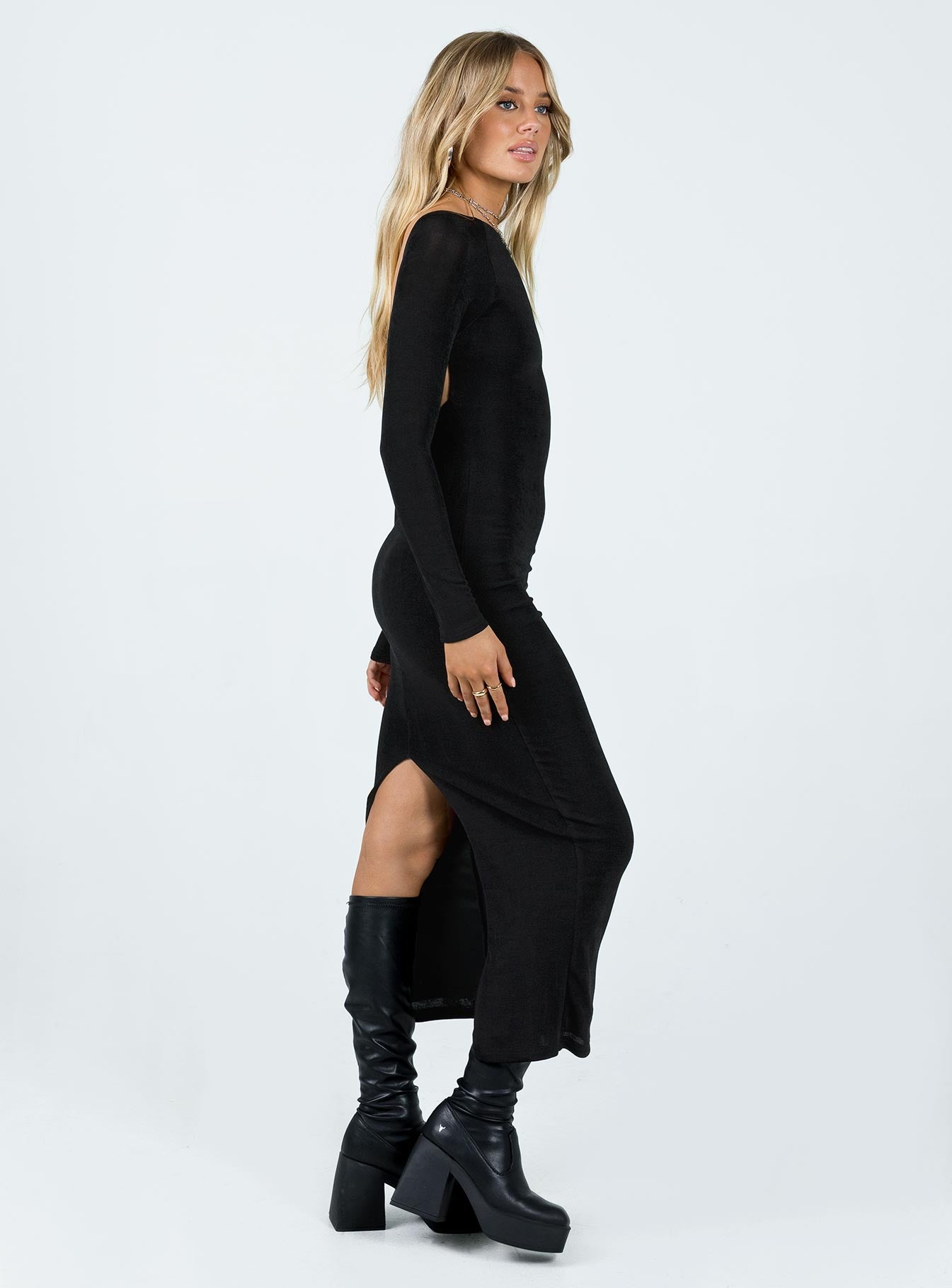 Mariani Backless Maxi Dress Black