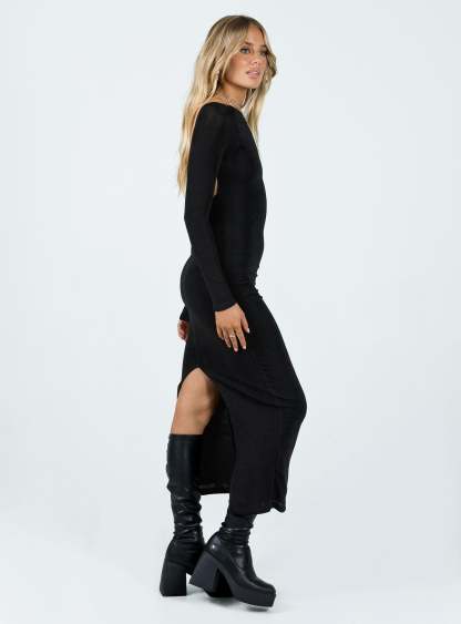 Mariani Backless Maxi Dress Black