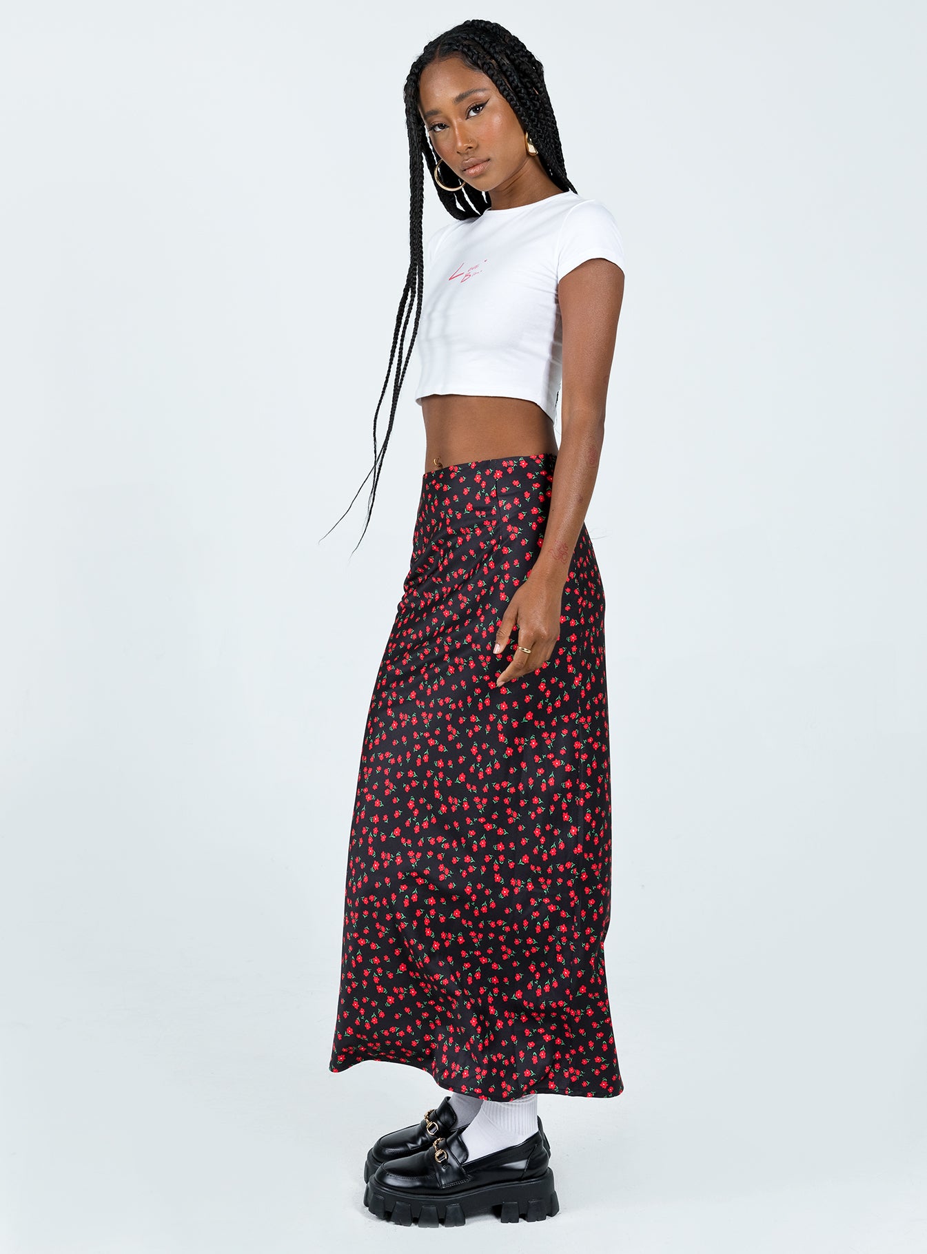 Jodie Maxi Skirt Black Floral-Artabri