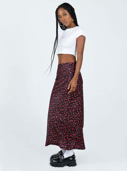 Jodie Maxi Skirt Black Floral-Artabri
