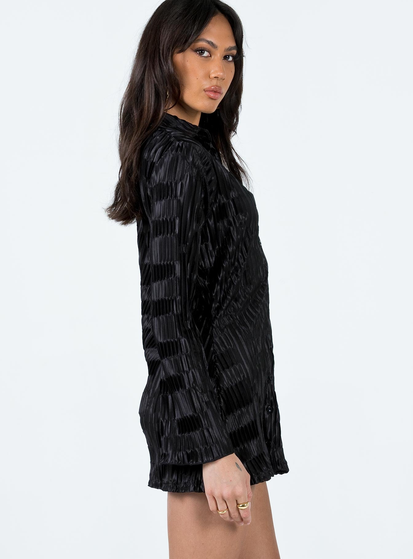 Lila Shirt Dress Black-Artabri