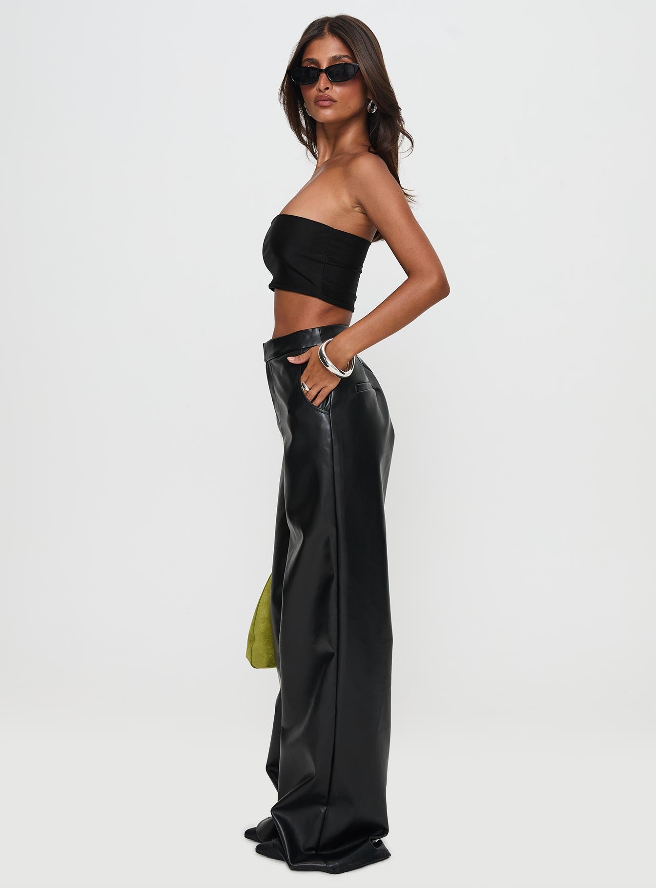 Tempted Faux Leather Pant Black