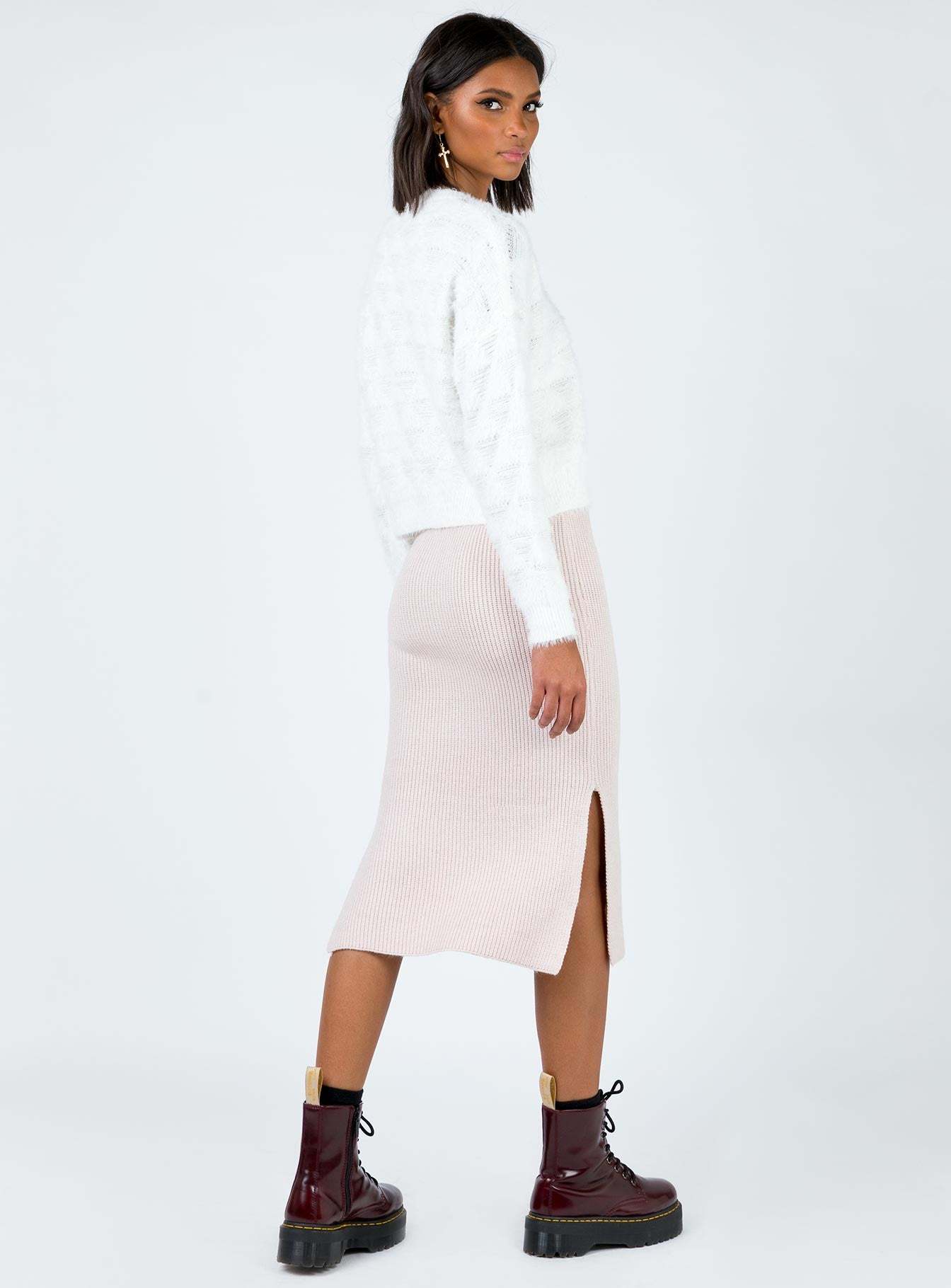 Zanna Midi Skirt Nude Pink-Artabri