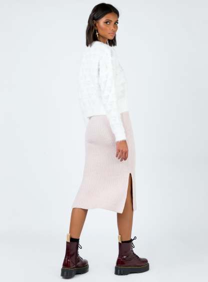 Zanna Midi Skirt Nude Pink-Artabri
